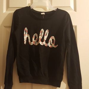 Black hype crew sweatshirt floral hello